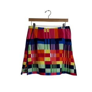 Golftini Skort Women's Rum Runner Geometric Patchwork Multicolor‎ Size 4